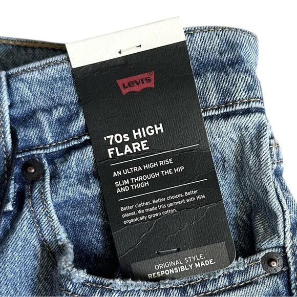 Levi’s 70s High Flare Jeans Women’s 27 x 32 Medium Wash Ultra High Rise NWT - Picture 7 of 12